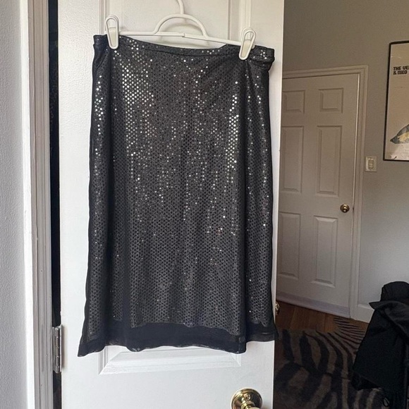 90s/2000s Mesh Sparkly Midi Skirt - Picture 3 of 8
